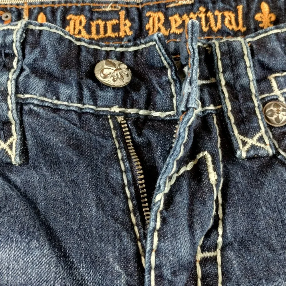 Rock Revival Jax Studded Boot Jeans Size 30 - Picture 7 of 16